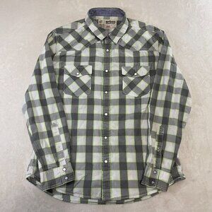 Urban Pipeline Pearl Snap Button-Down Checkered Plaid Western Shirt Large